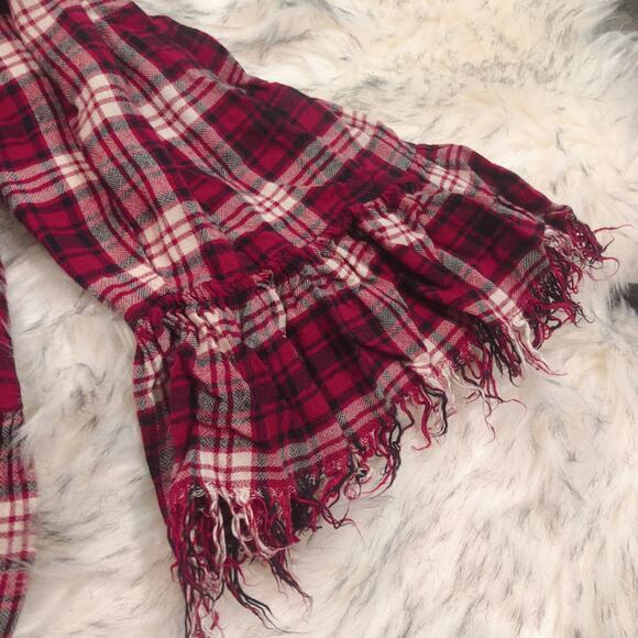 En Creme ASOS Punk Dark Academia Plaid Fringe Crop Top - Picture 5 of 9